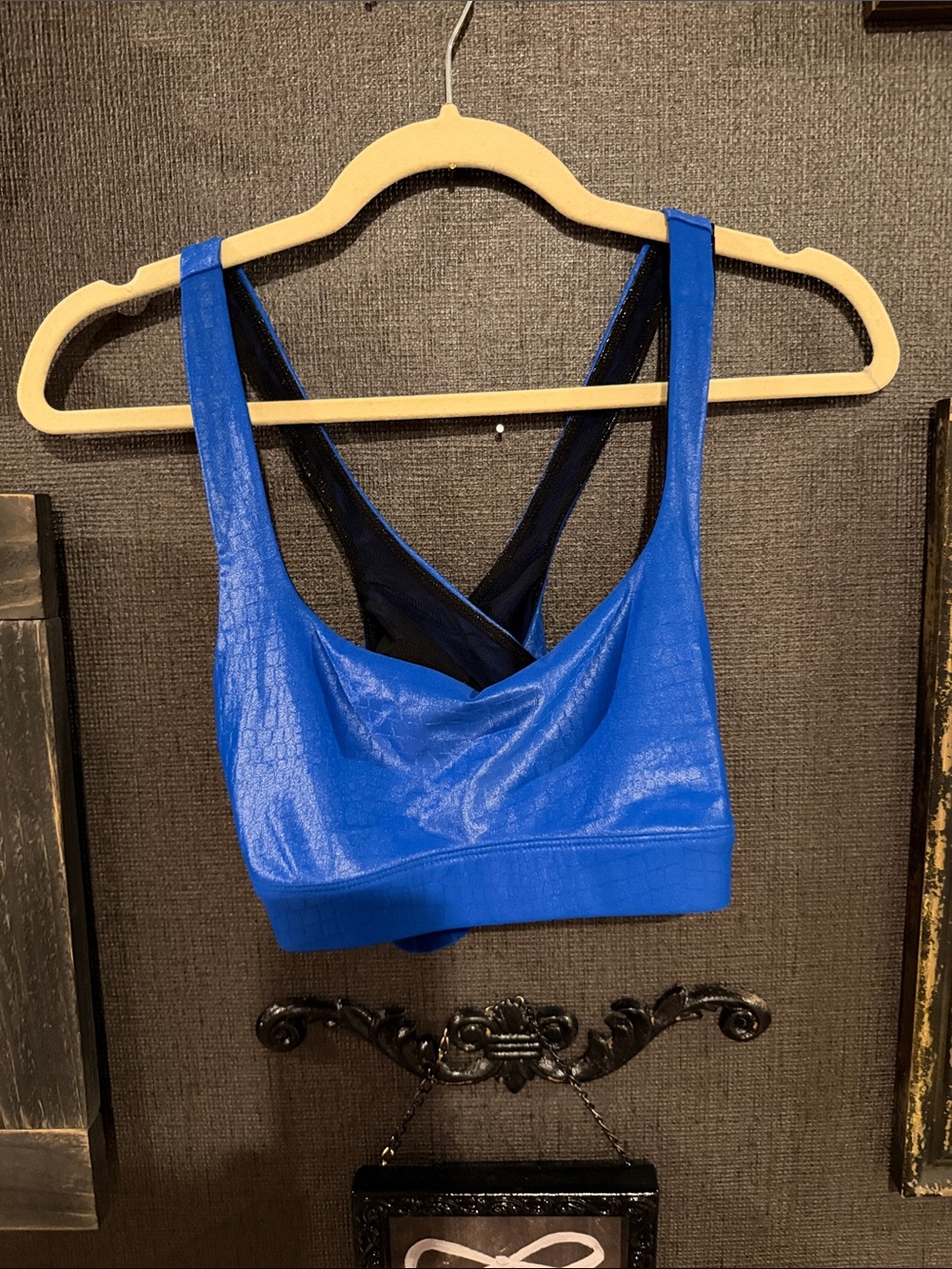 Carbon38 Electric Blue Sports Bralette with Cross-Back